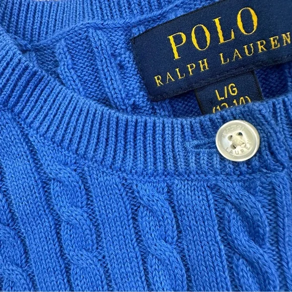Ralph Lauren Polo Girls Cotton Knit Cable Cardigan Sweater! Size 12/14 Youth - Picture 14 of 14